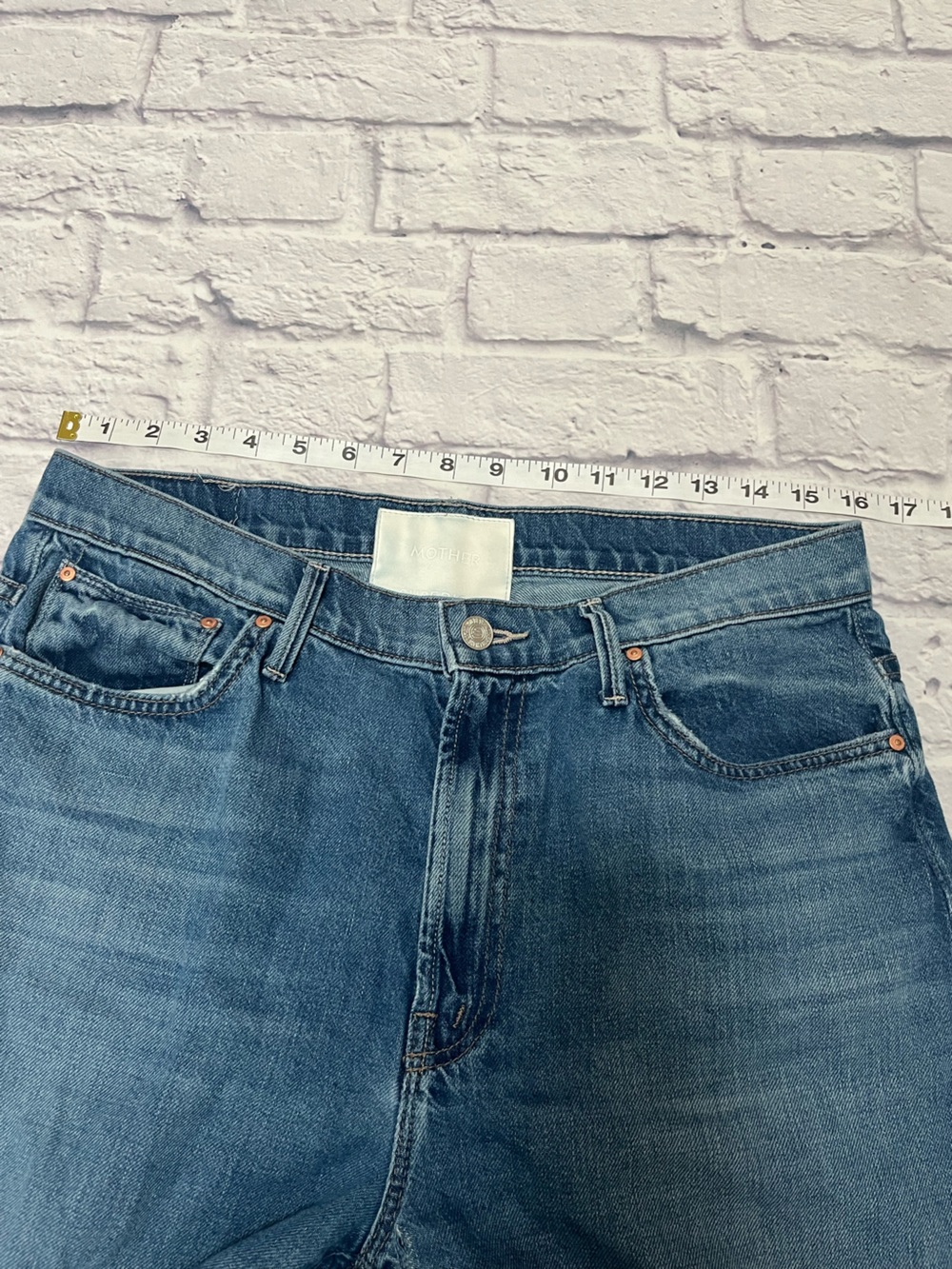 Mother Superior denim the dodger ankle heart throb Wide Leg Blue Jeans 28 - Picture 3 of 8